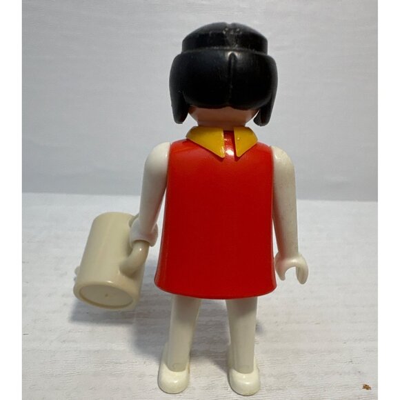 Vintage 1974 Playmobil Figure Red Outfit Black Hair Yellow Scarf Watering Can - Picture 3 of 8